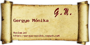 Gergye Mónika névjegykártya