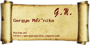 Gergye Mónika névjegykártya